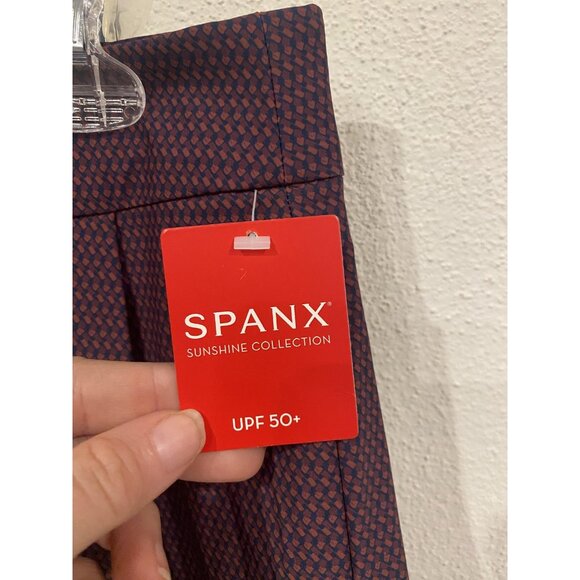 Spanx Sunshine Skort Womens Medium Geoscape Orange UPF 50+ 6in Stretch Pockets - Picture 3 of 6